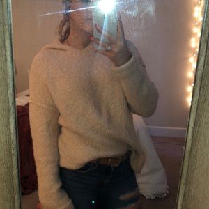 Pink sweater with hood